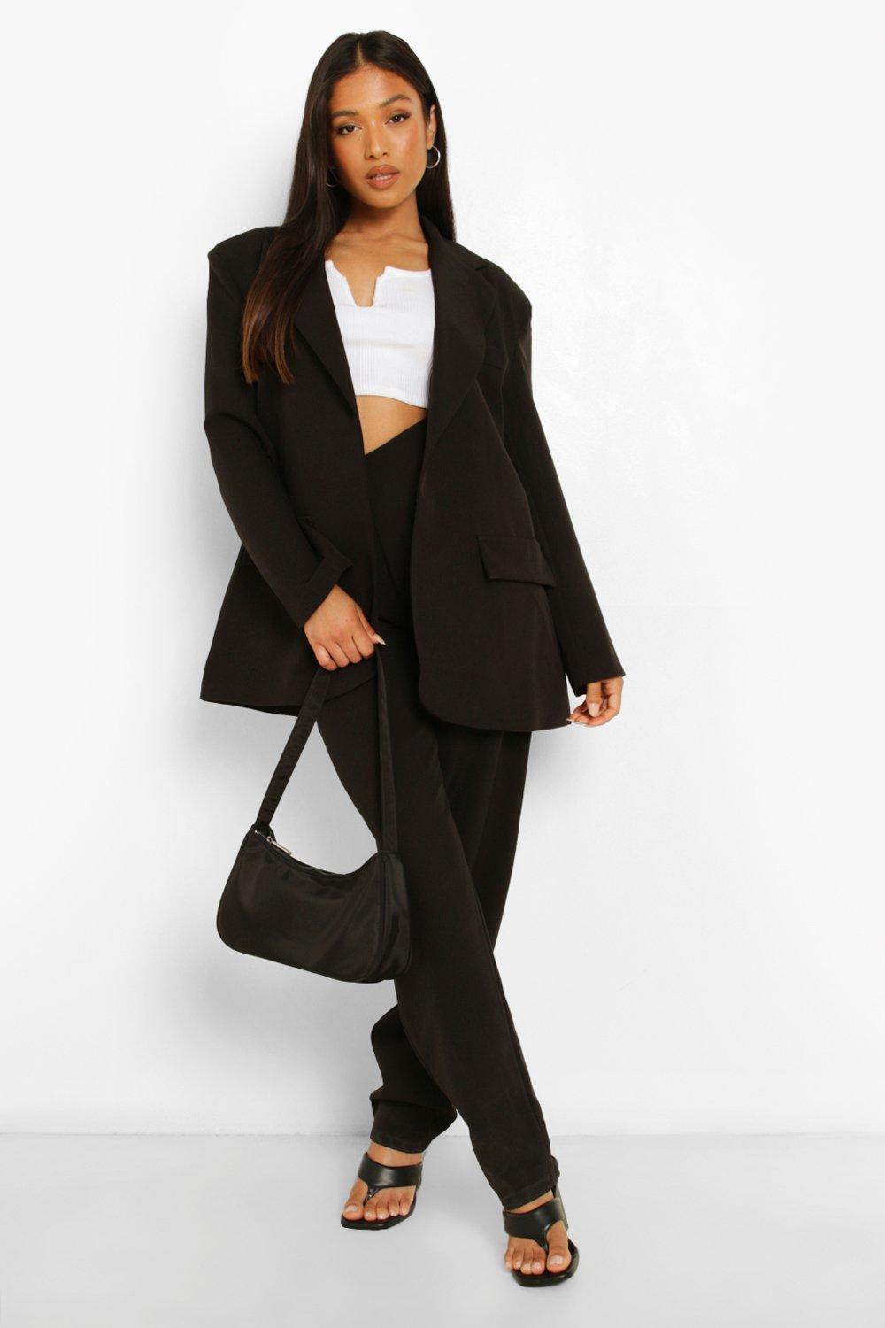 Black pant 2025 suit petite