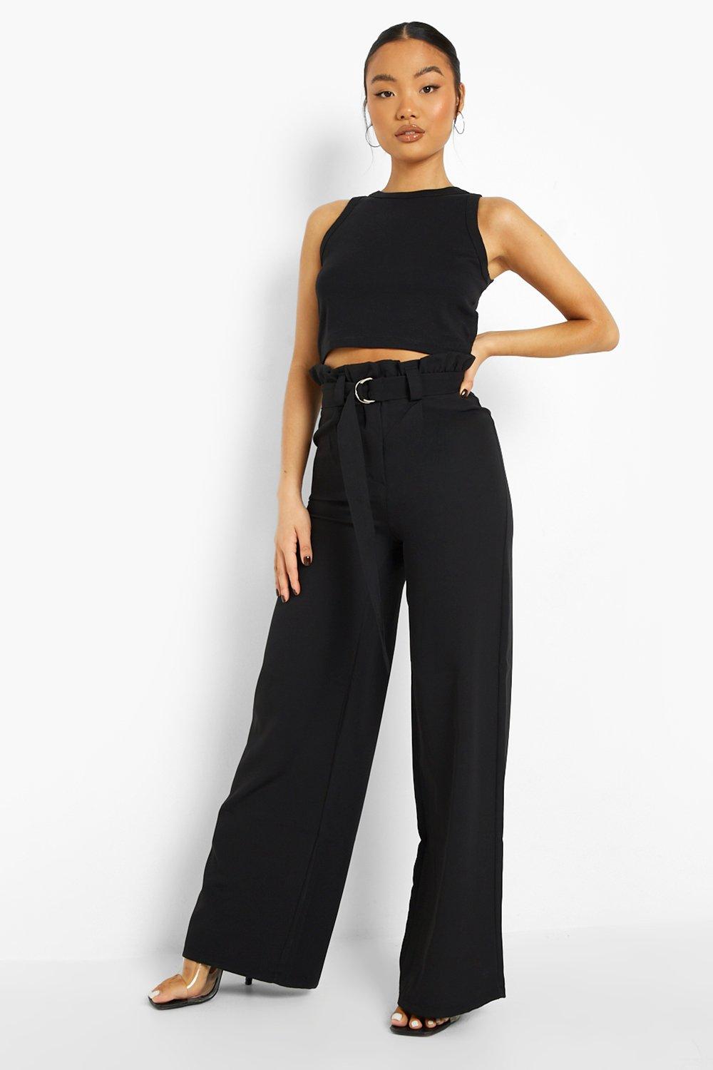 Elegant Wide Leg Pants, High Waisted Paper Bag Pants, Quiet Luxury