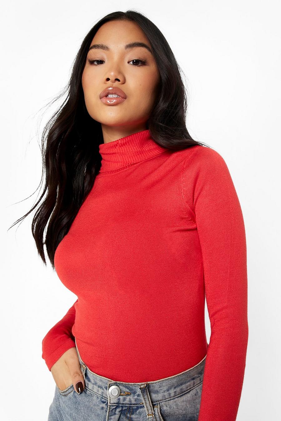 Wine Recycled Petite Turtleneck Sweater image number 1