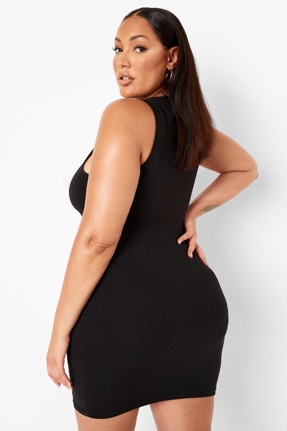 Plus Zip Through Bodycon Dress