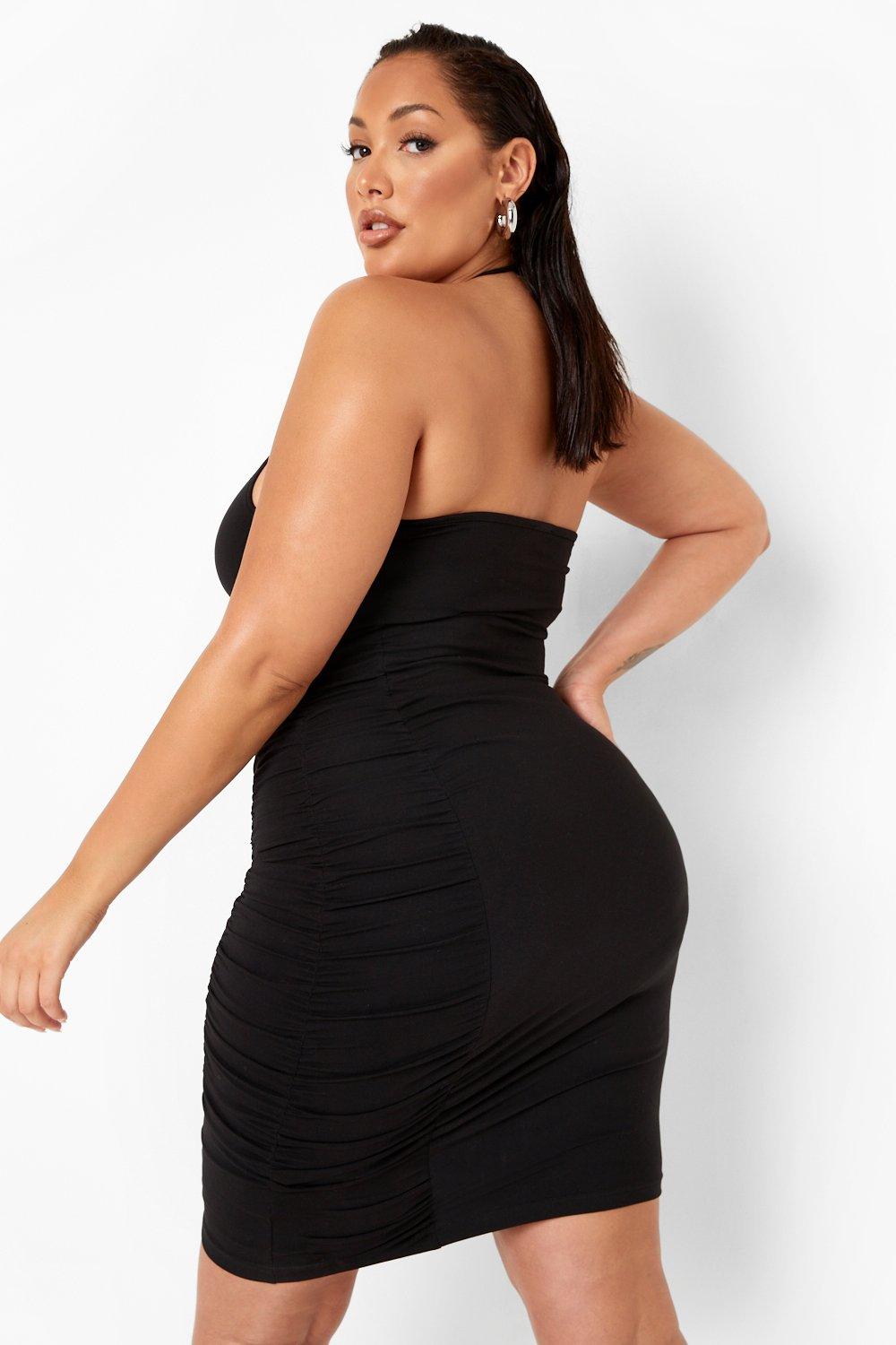 Plus size black tube hot sale dress