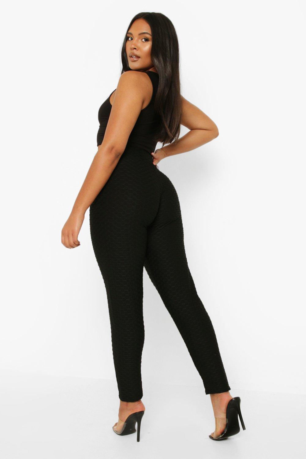 Plus Textured High Waisted Leggings