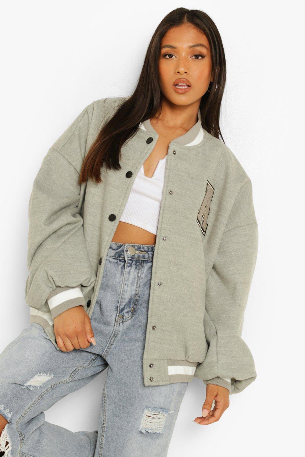 Patch Letter Oversized Varsity Jacket