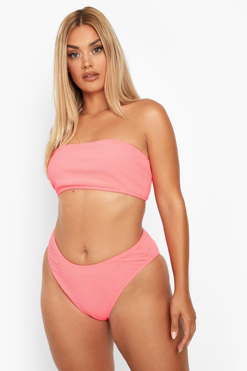 Pink strapless store bikini top