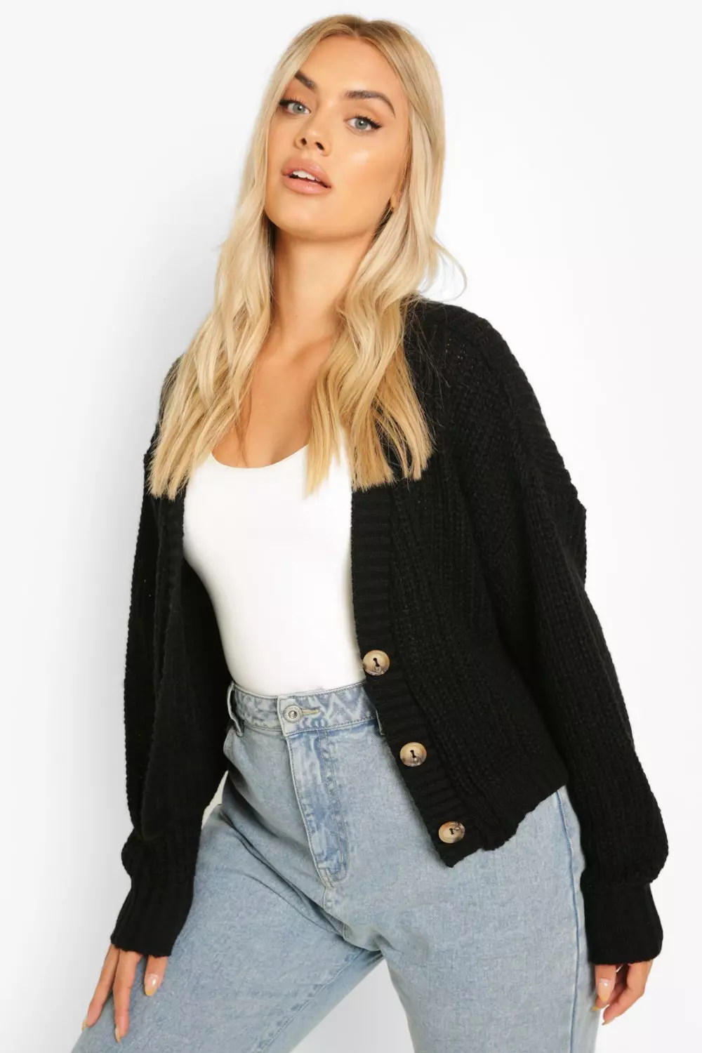 Boohoo chunky knit cardigan best sale