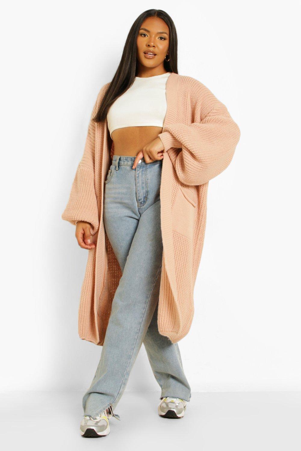 Plus Oversized Balloon Sleeve Cardigan boohoo