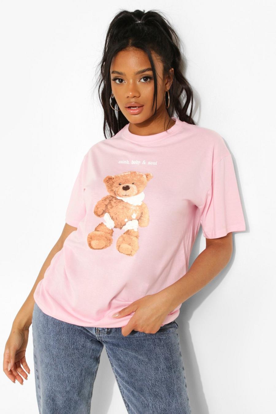 Light pink Petite Teddy Graphic T-Shirt image number 1