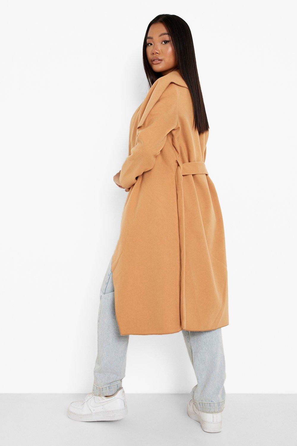 Boohoo petite hotsell camel coat