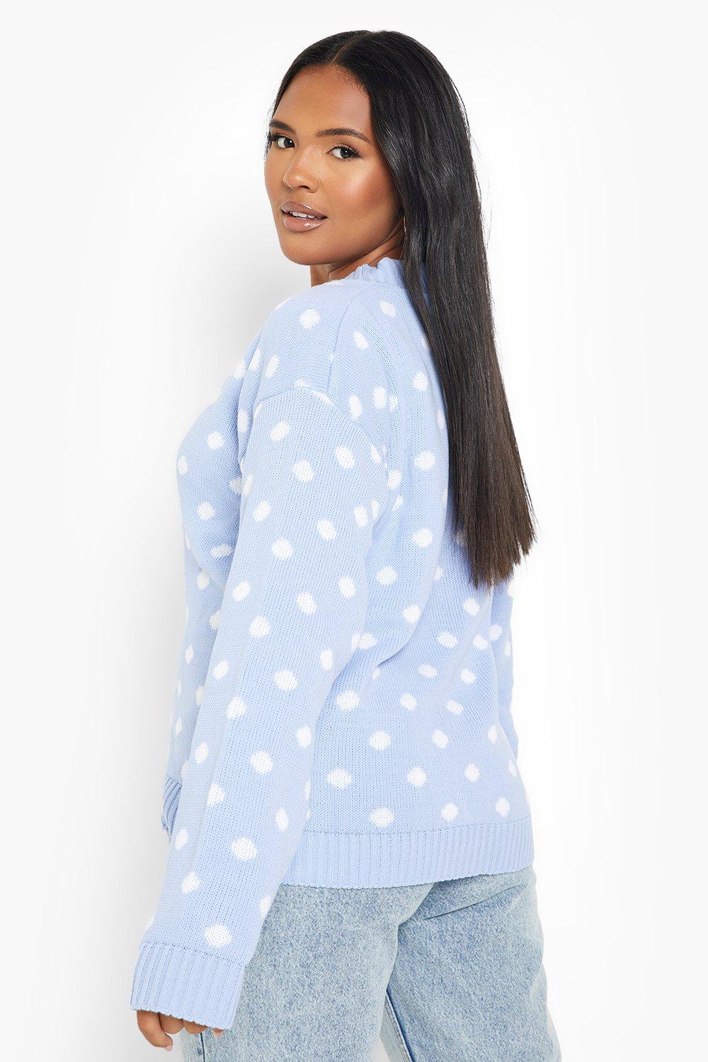 Plus size polka dot on sale cardigan