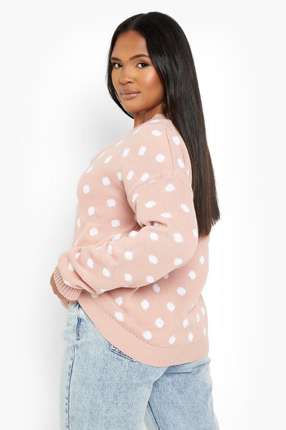 Plus size polka dot cardigan sale