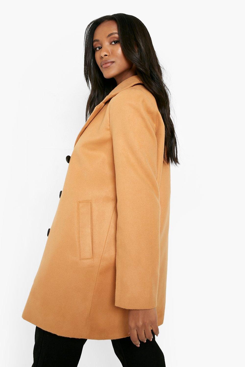 Petite Double Breasted Duster Coat boohoo IE