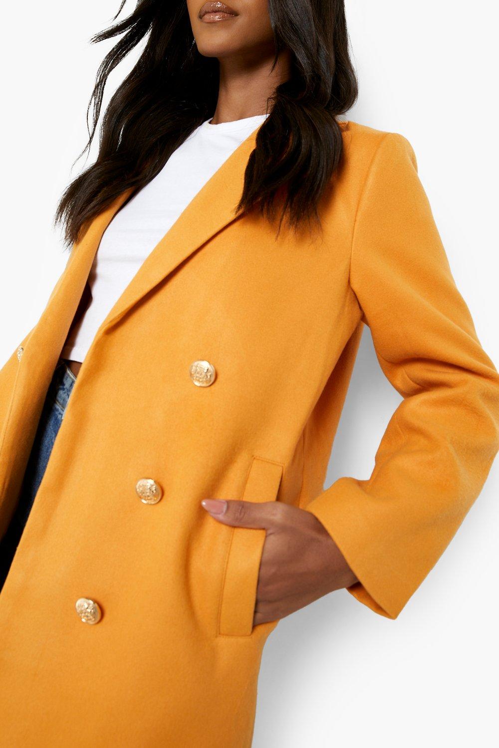 Petite on sale mustard coat