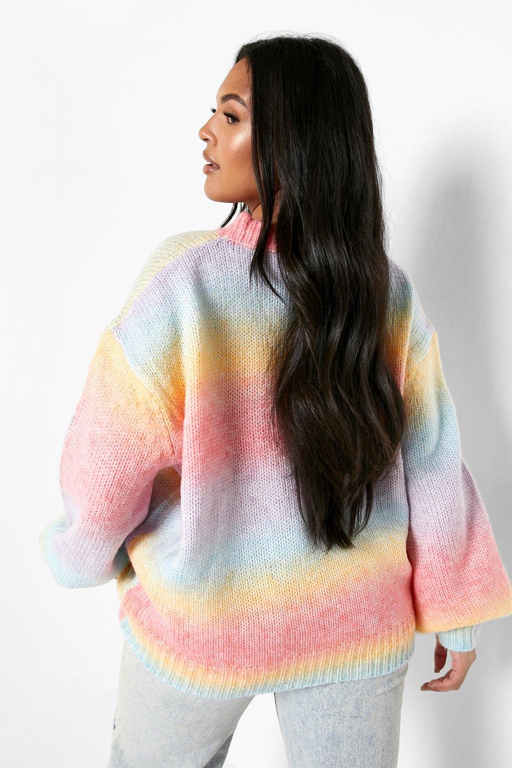 Tall Rainbow Ombre V Neck Sweater