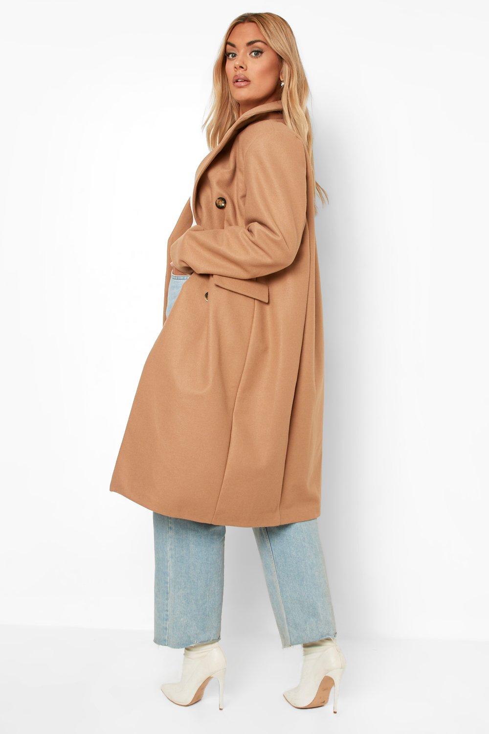 Plus Super Oversized Waterfall Wool Look Coat