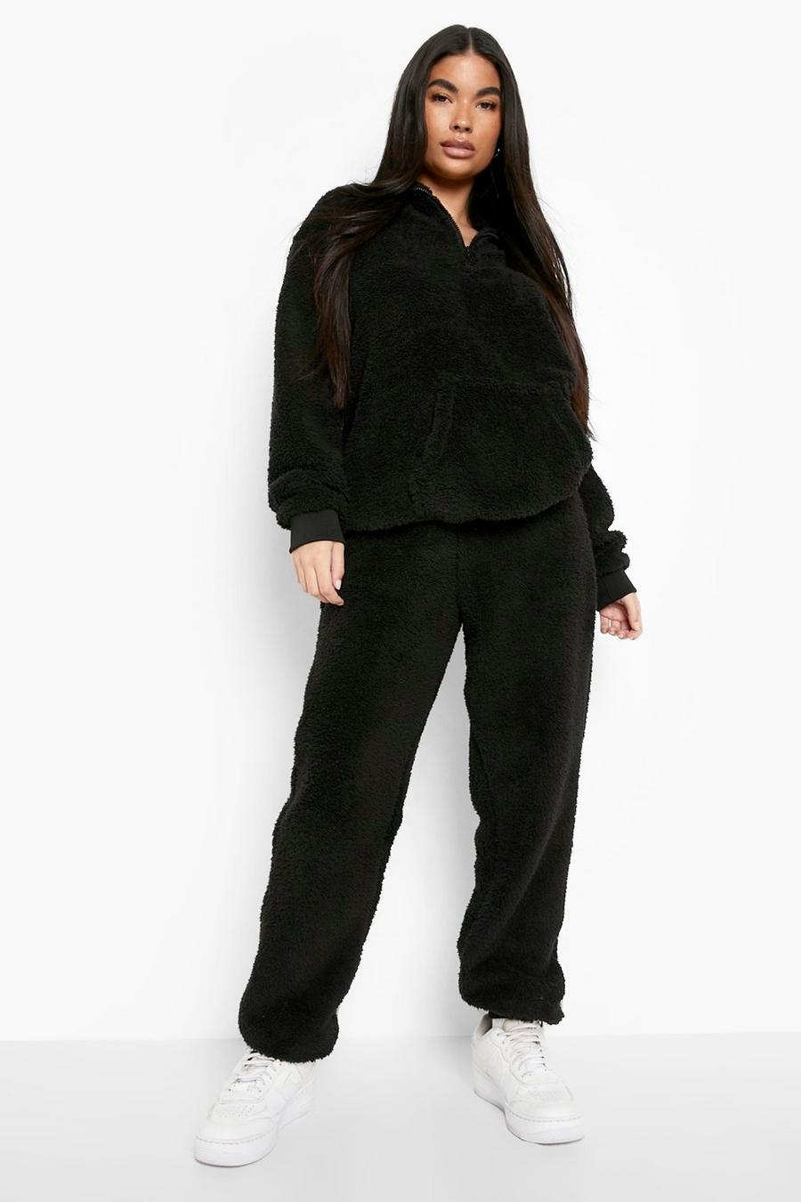 Black Petite Mix And Match Fleece Trouser image number 1