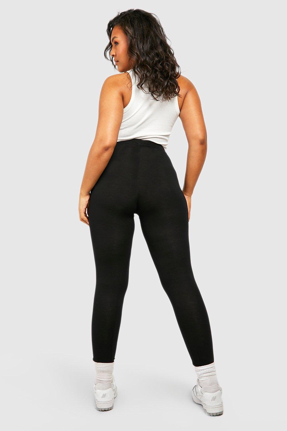 Plus Recycled 2 Pack Basic Cotton Mix Leggings