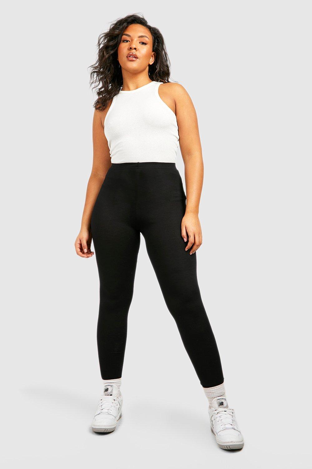 Black Basic single-colour full-length leggings - Buy Online