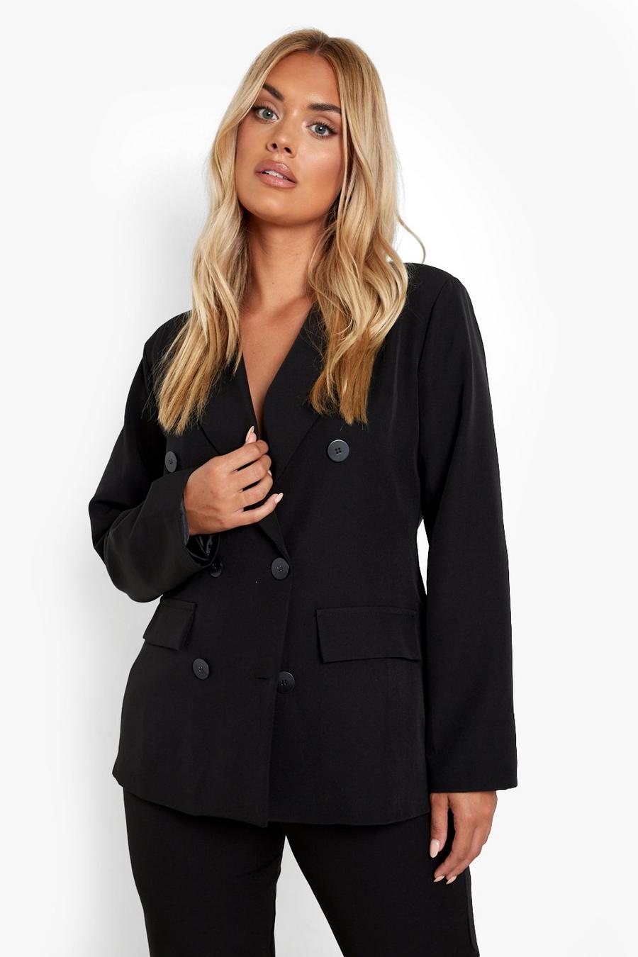 Black Plus Blazer Met Borstzakken image number 1