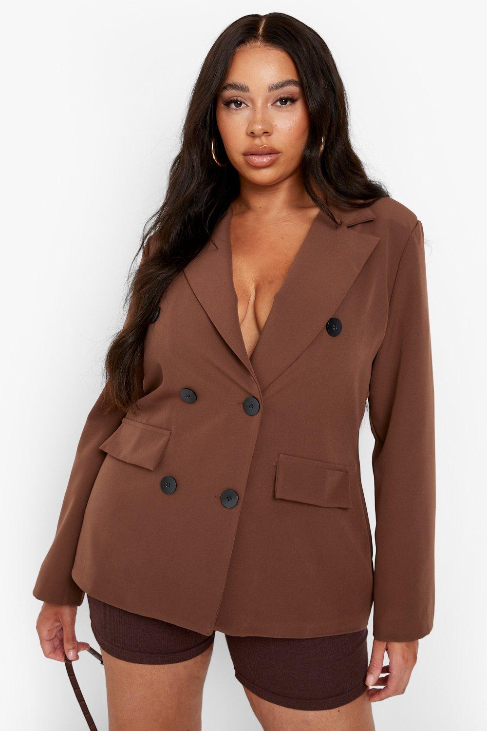 La Tecia Plus Double Breast Pocket Blazer