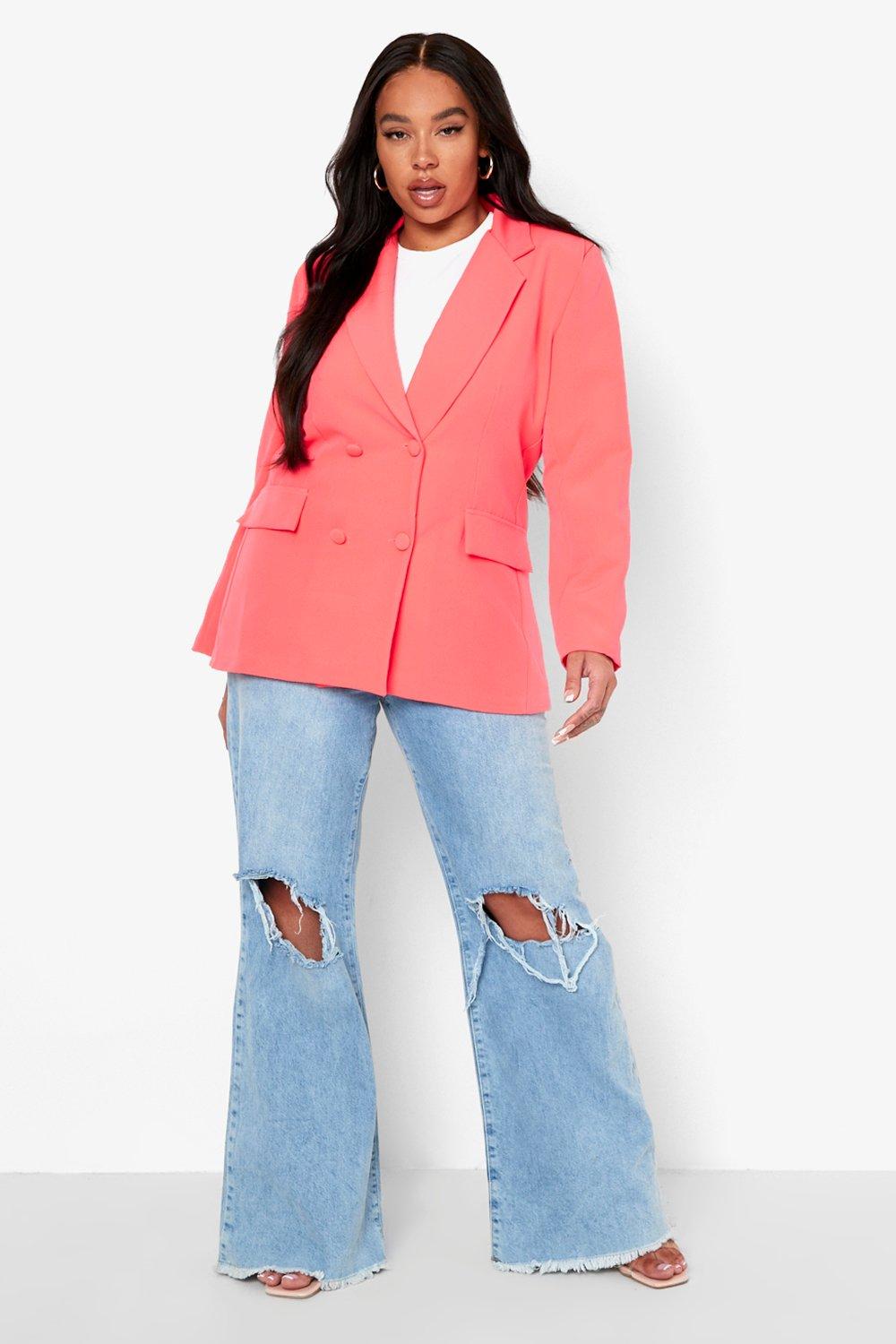 Plus size neon on sale blazer