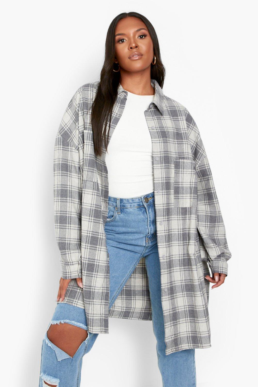 boohoo flannel jacket