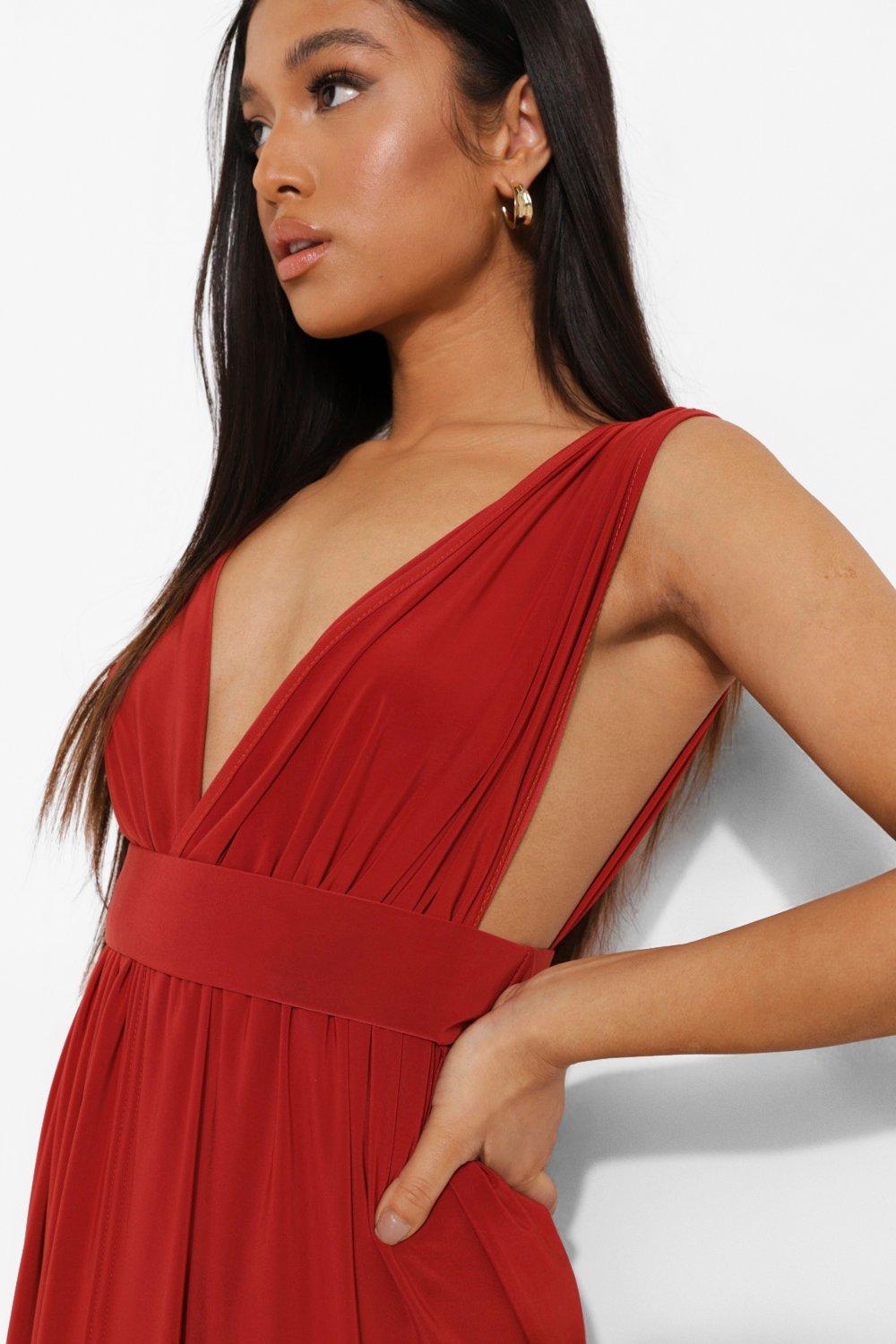 Petite Plunge Drape Maxi Dress boohoo