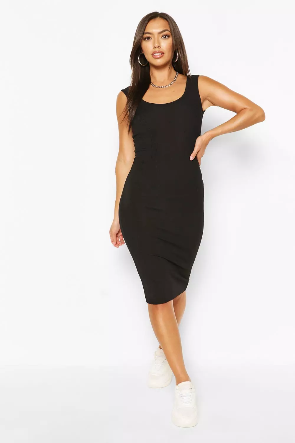 Scoop back cheap midi dress