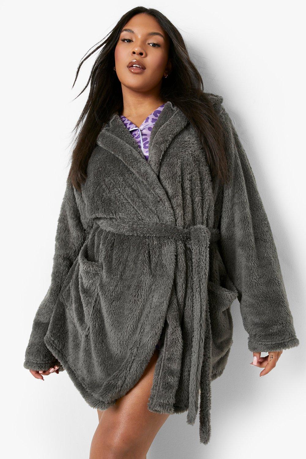 Fluffy poncho shop dressing gown