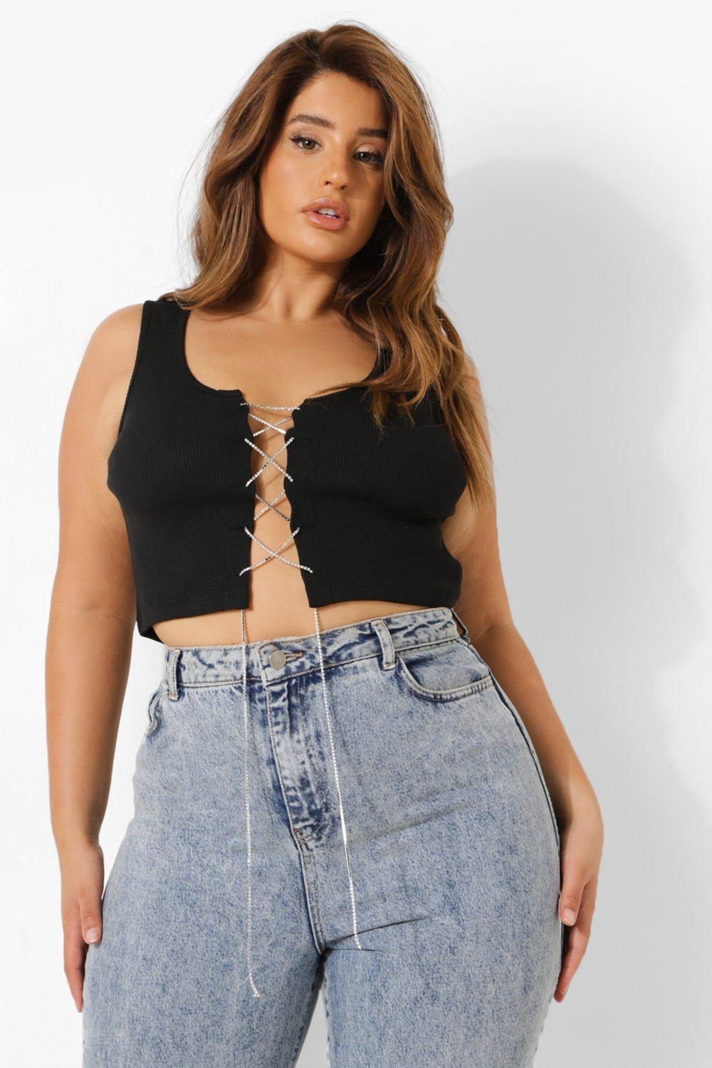 Boohoo Edith Contrast Lace Crop Top, $16, BooHoo