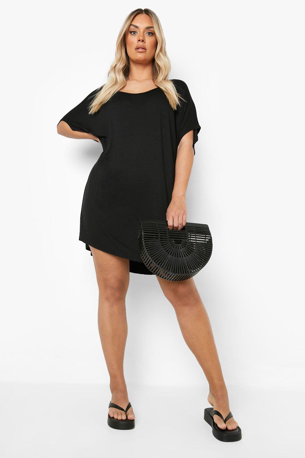 boohoo plus t shirt dress