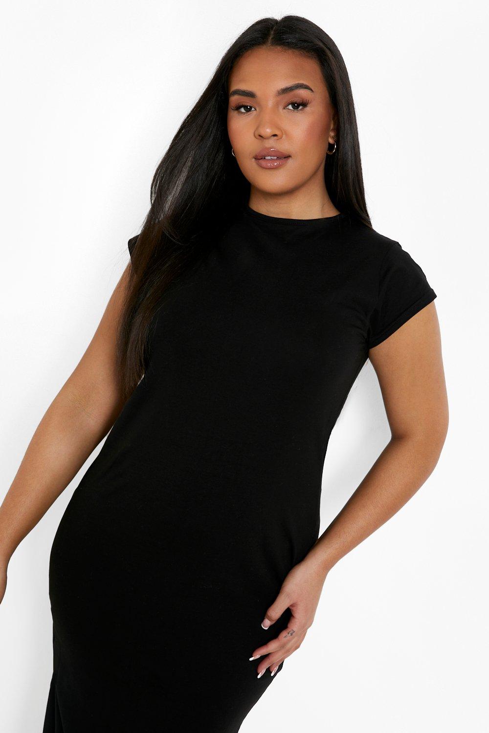 Black dress with outlet cap sleeves