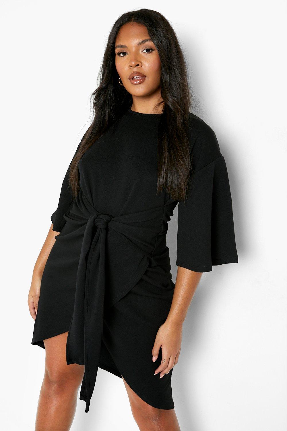 Livisa Wrap Kimono Dress in Black