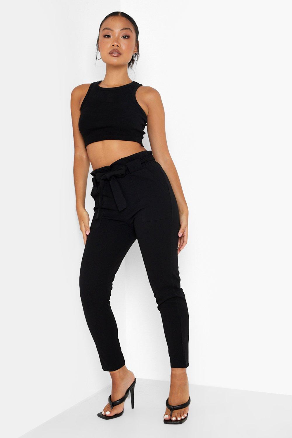 Boohoo hot sale belted trousers