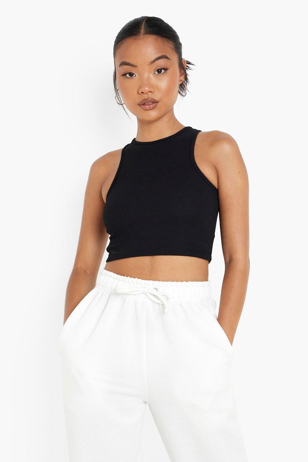 Petite Racer Vest Top boohoo
