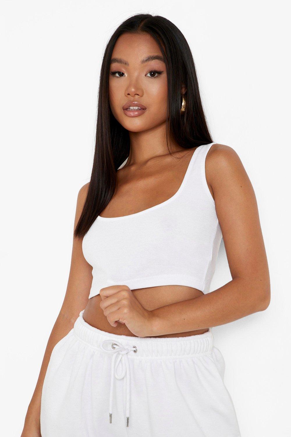 White square neck tank sales top