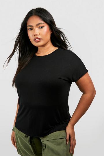 Plus Oversized Gerecycled T-Shirt black