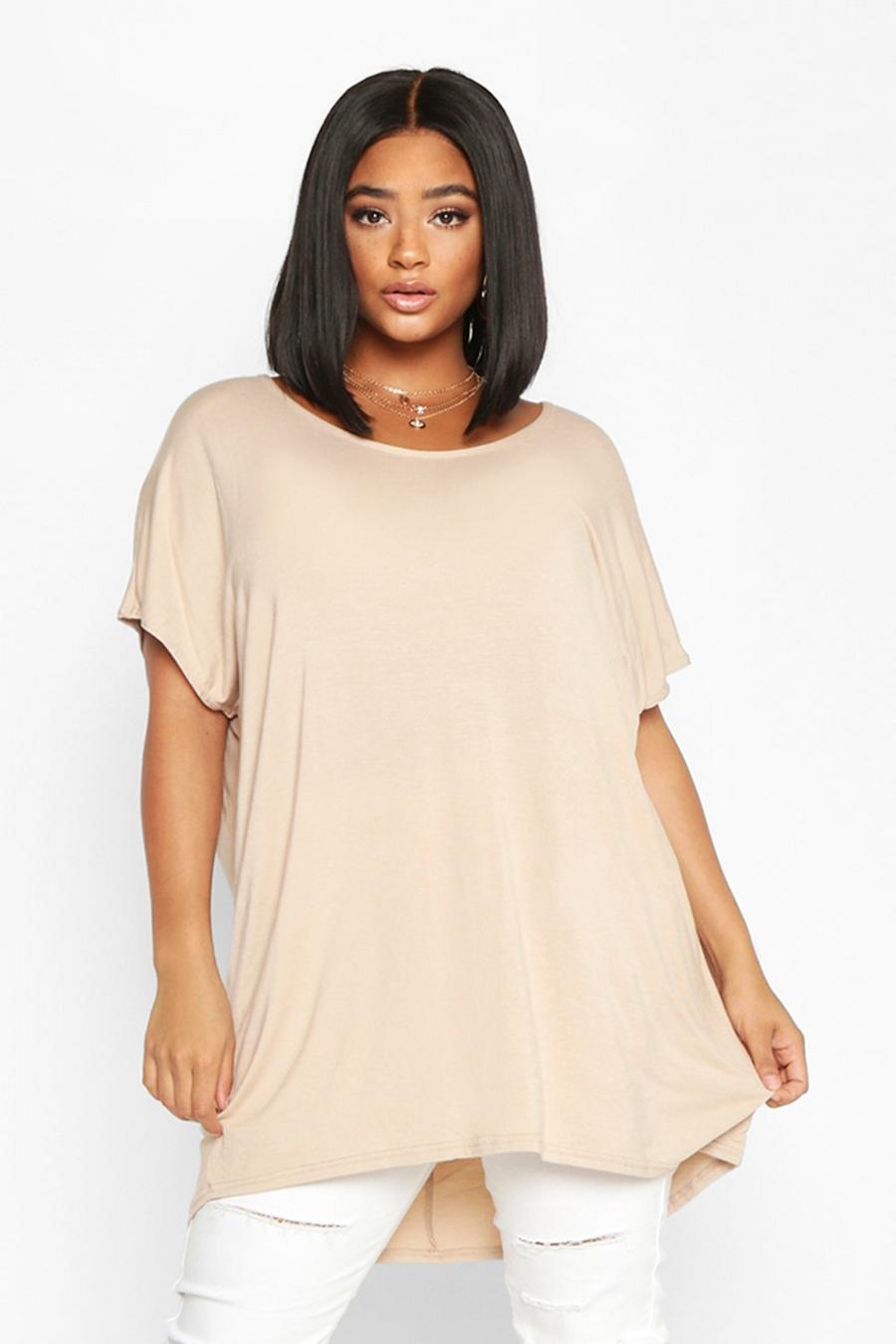 Stone beige Plus Recycled Oversized T-shirt