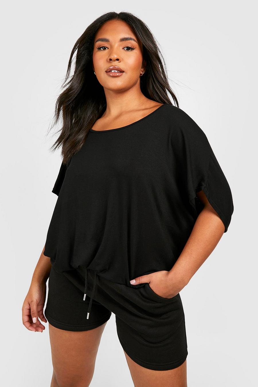 T-shirt Plus Size oversize , Black image number 1