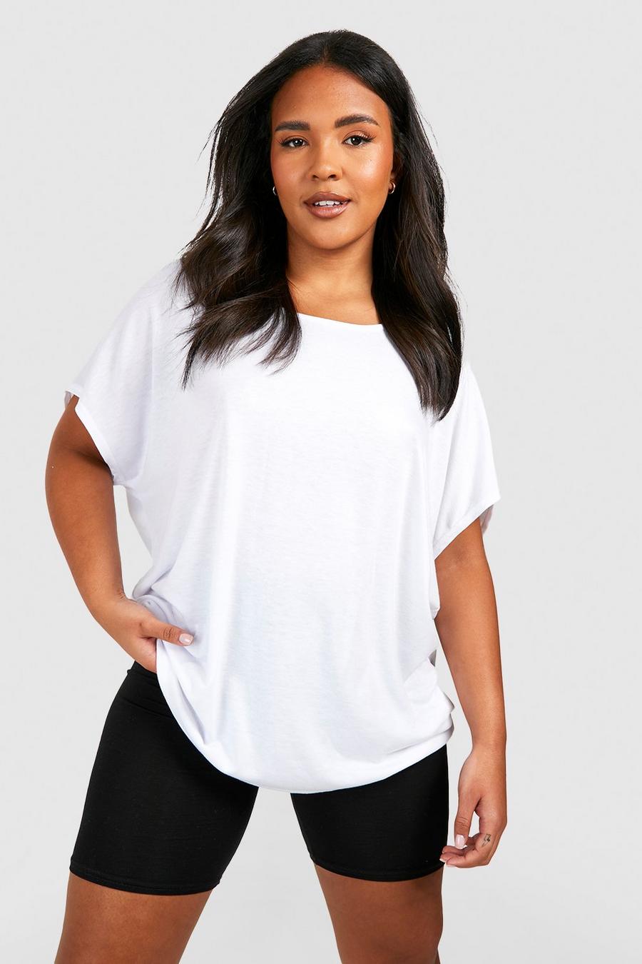 White vit Plus - Oversize t-shirt i återvunnet tyg image number 1
