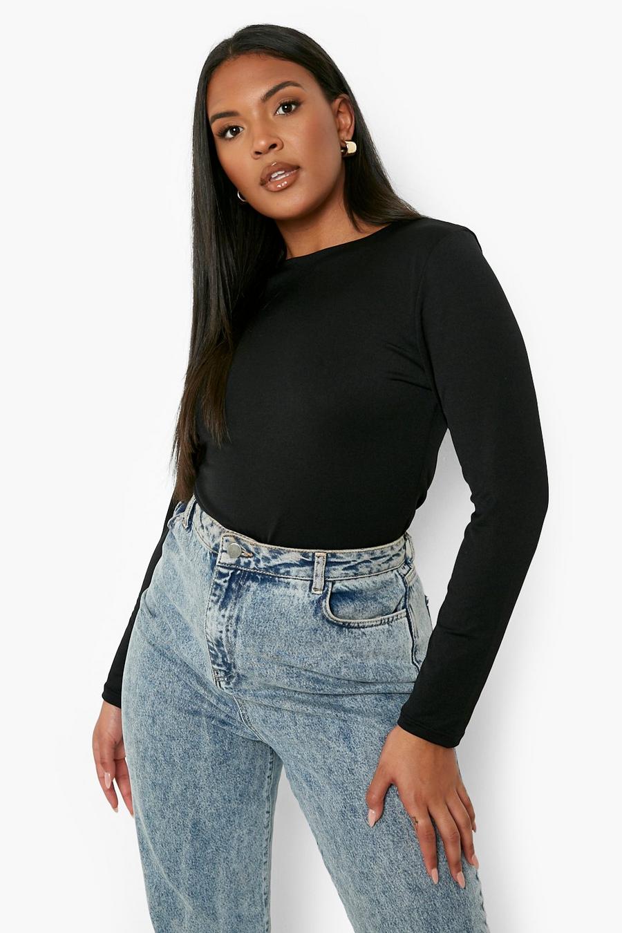 Black Plus Double Layer Long Sleeve Body image number 1