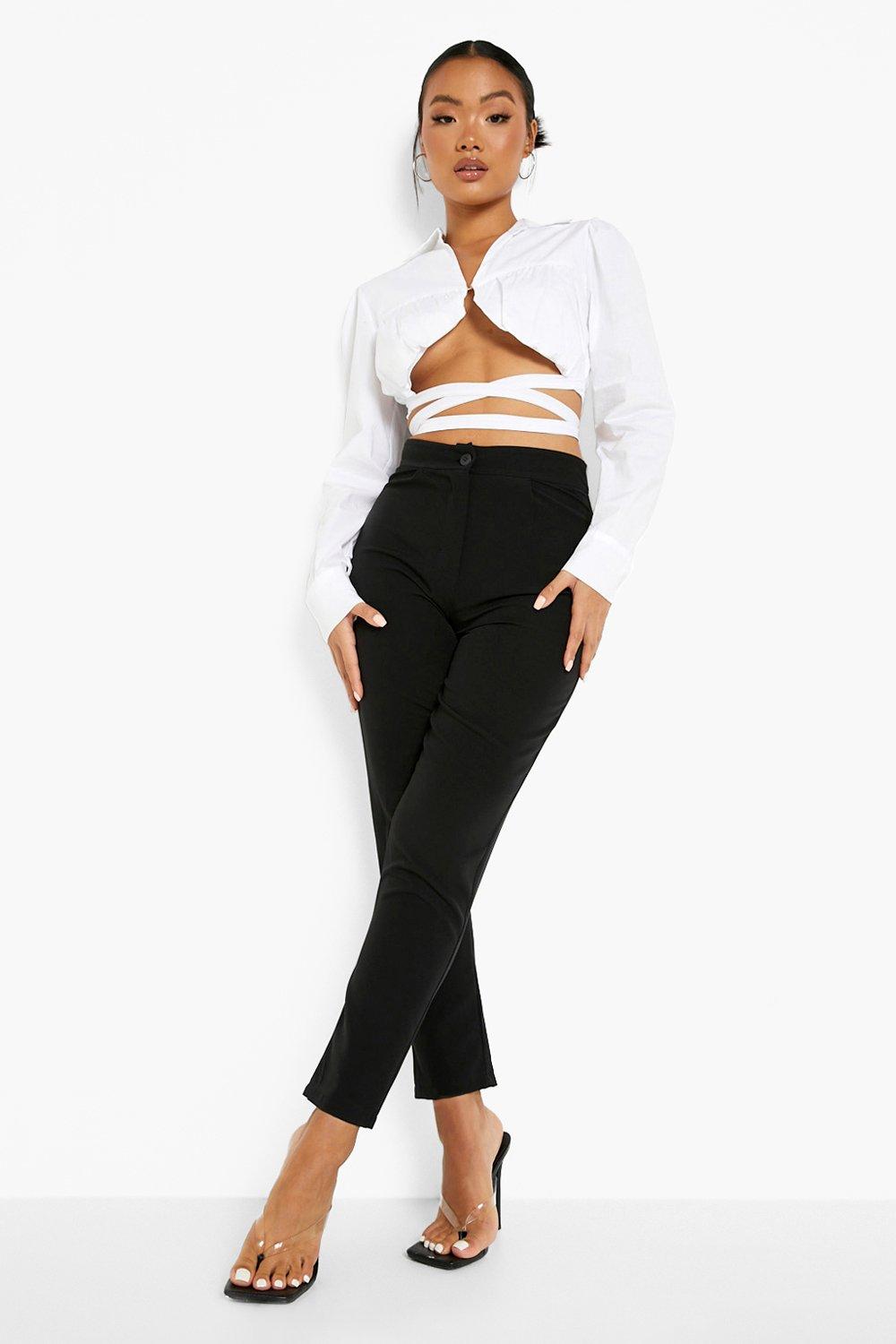 women's petite black work pants