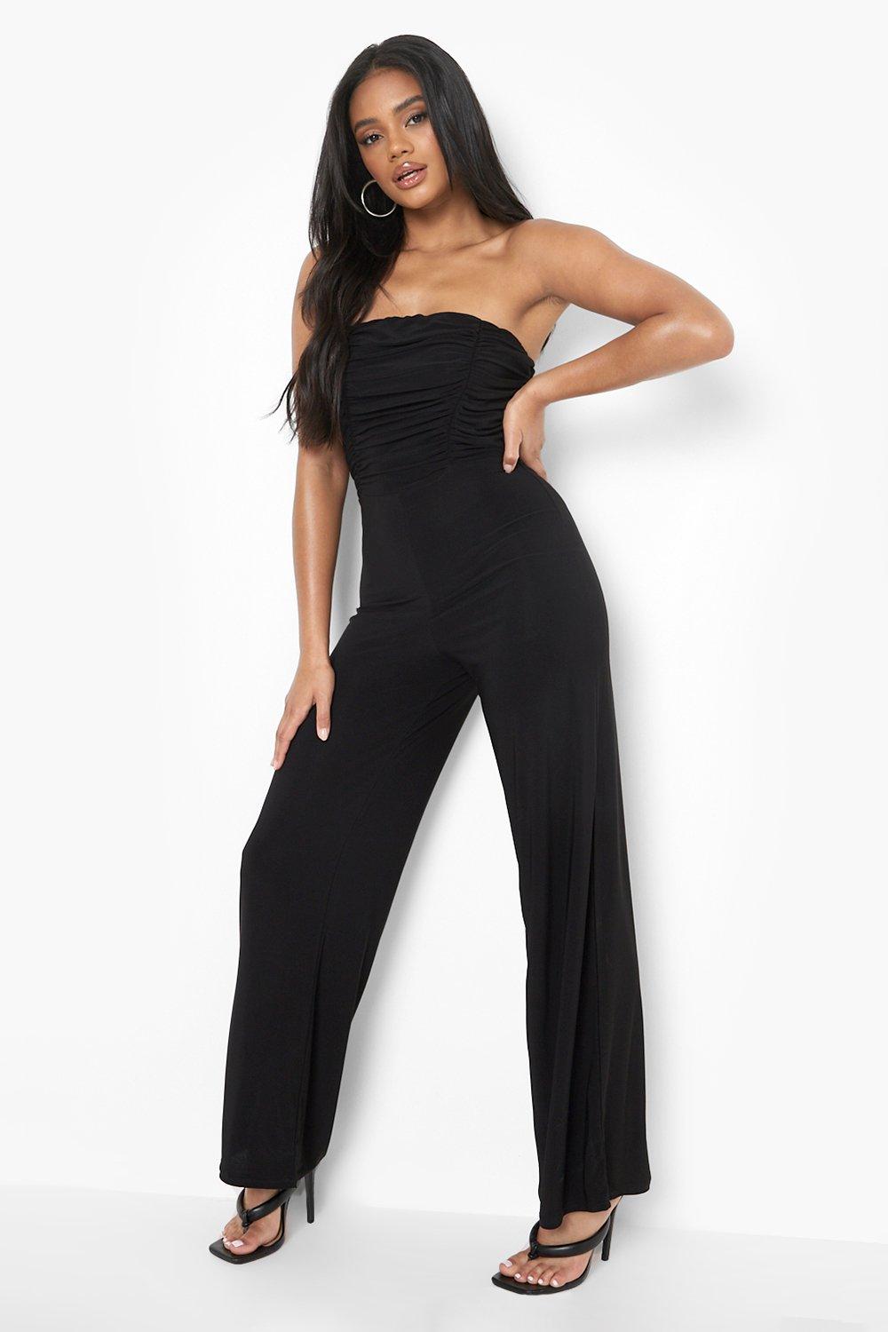 Boohoo sales strapless jumpsuit