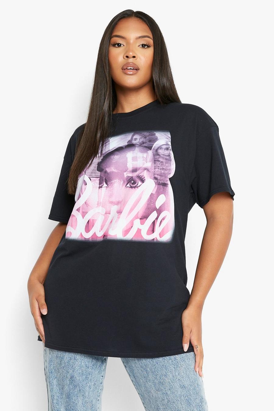 Camiseta Plus con retrato de Barbie, Black nero