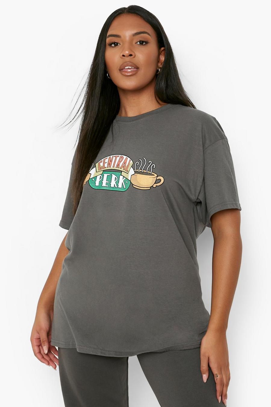 Plus T-Shirt mit lizenziertem Central Perk Print, Charcoal image number 1