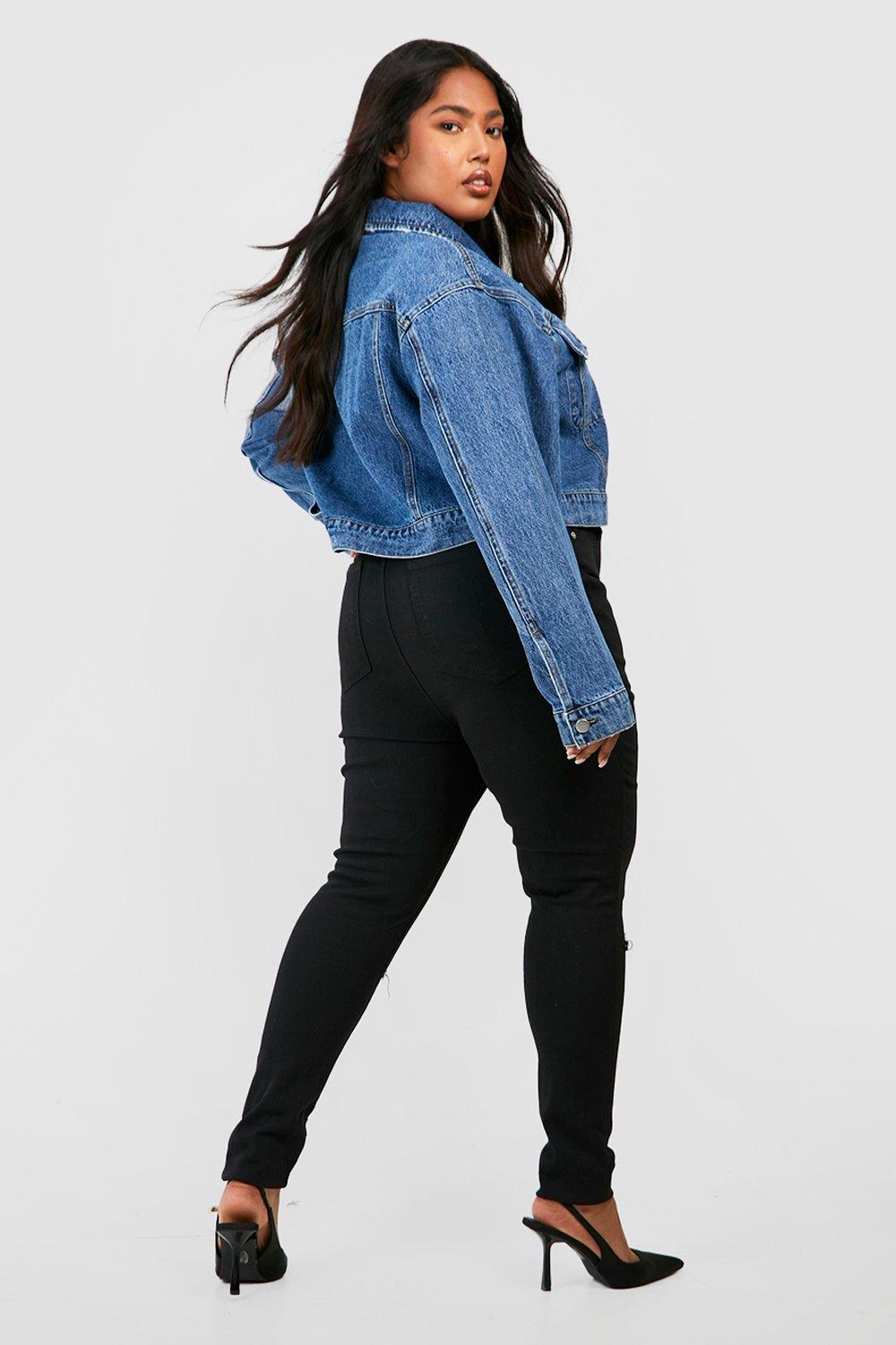 Plus size deals cropped jeans