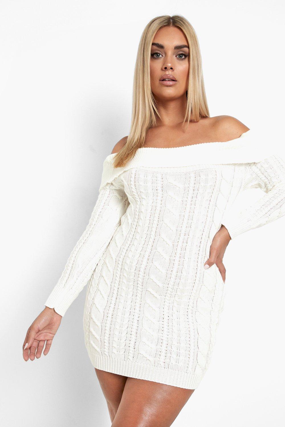 cream knit mini dress