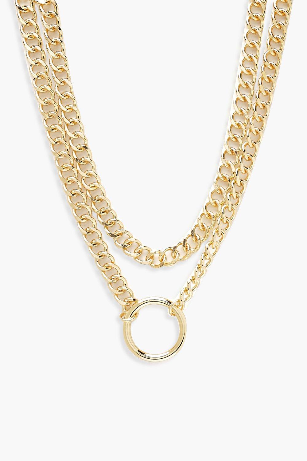 Plus Recycled O Ring Detail Chain Choker Boohoo