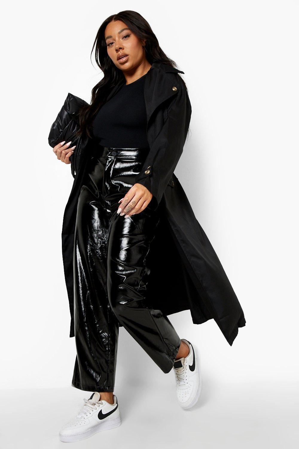 Vinyl plus size pants sales
