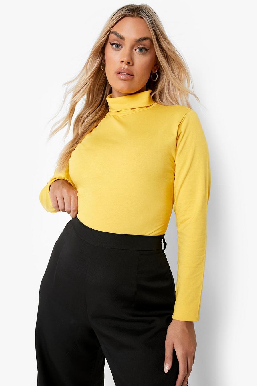 Mustard Plus Long Sleeve Roll Neck Top image number 1