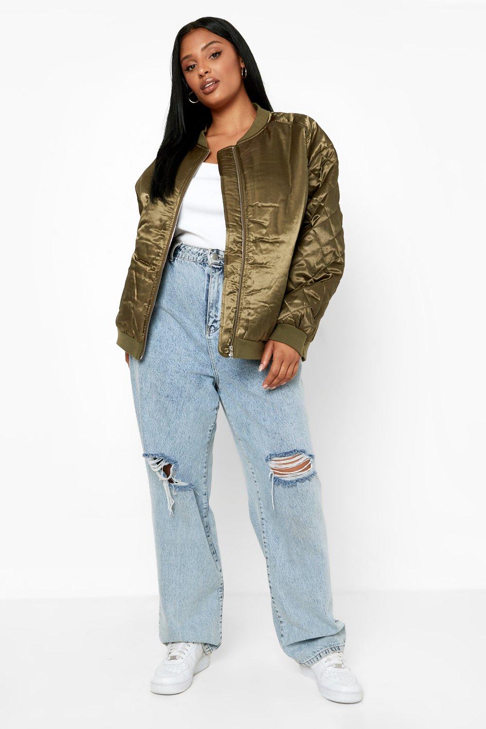 Ladies satin bomber outlet jacket